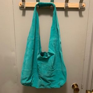 Teal suede hobo bag, Urban Outfitters
